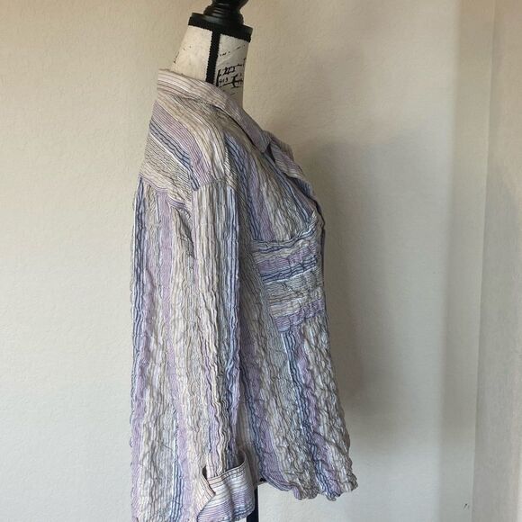 Free People Striped Button Down High Tide  Top (L) - Picture 10 of 12
